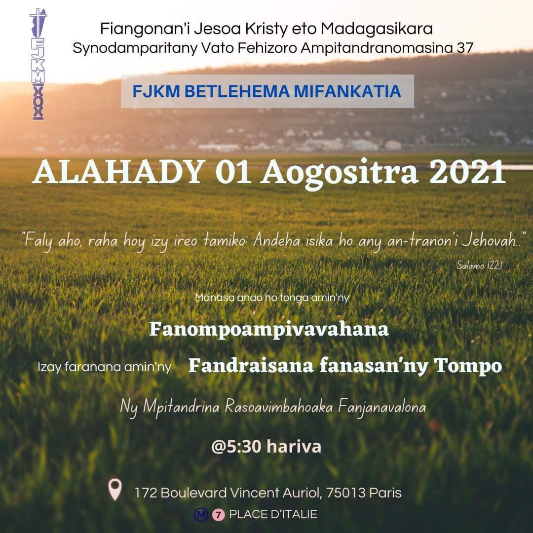 Alahady 1 aogositra 2021