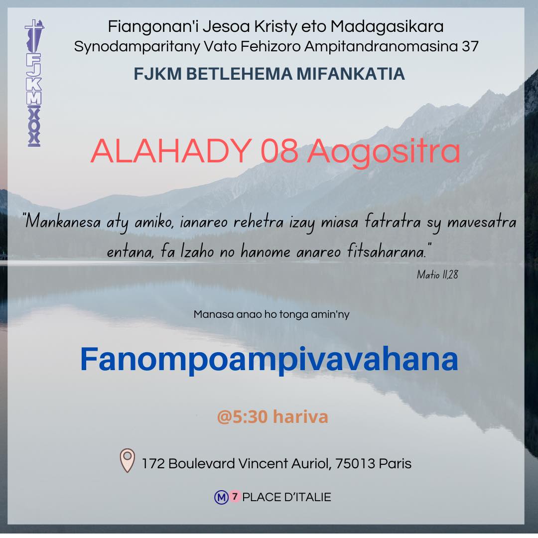 Alahady 8 aogositra 2021