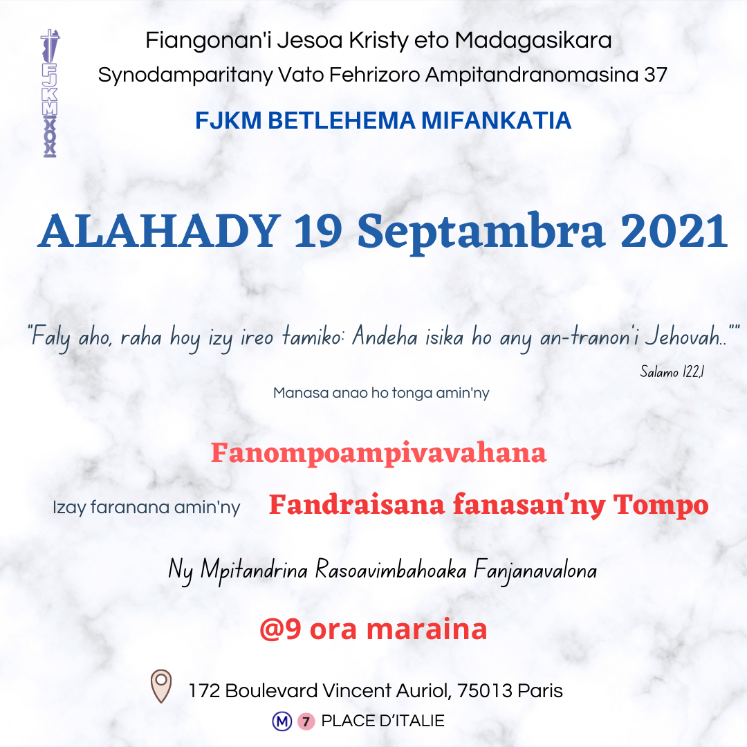 Alahady 19 septambra 2021