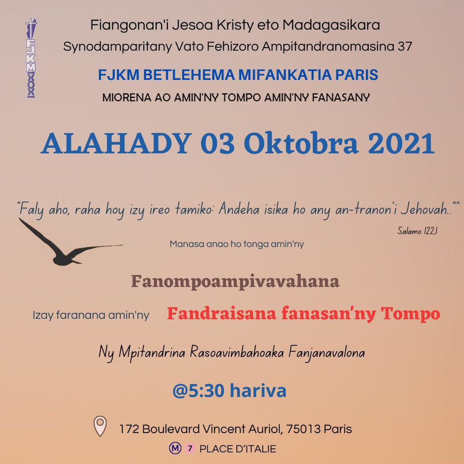 Alahady 03 oktobra 2021