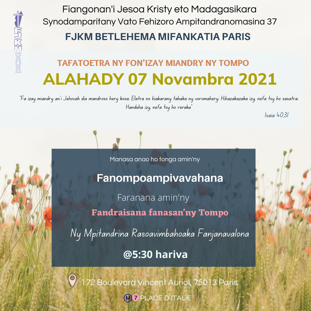 Alahady 07 nov 2021